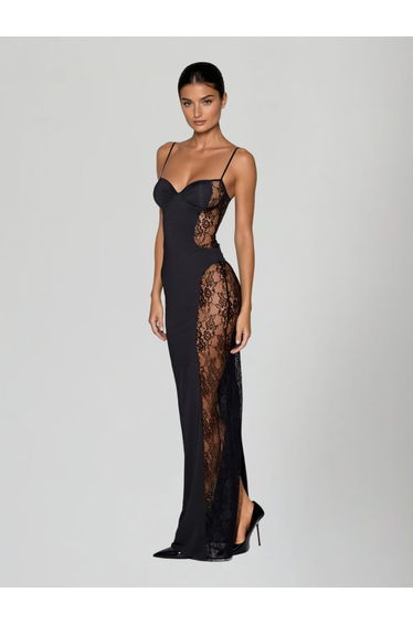Velyxra Spaghetti Lace Maxi Dress