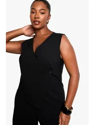 plus bengaline waistcoat jumpsuit - black - 3