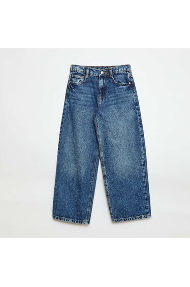 Solid Baggy 5-Pocket Jeans BLUE