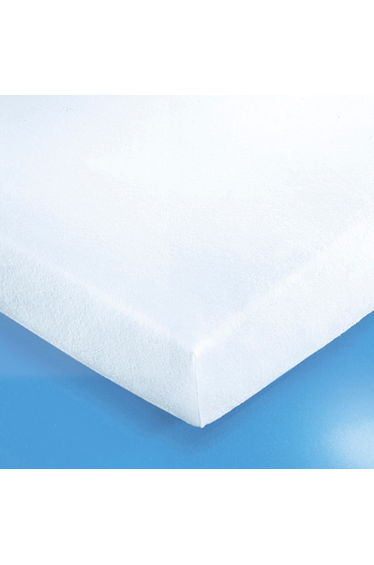 Fitted Waterproof Mattress Protector in Polyurethane-Coated Stretch Terry Towelling