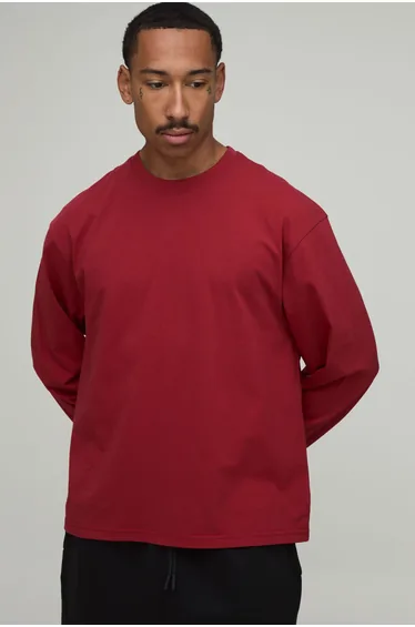 Essential Oversized Long Sleeve T-Shirt - red