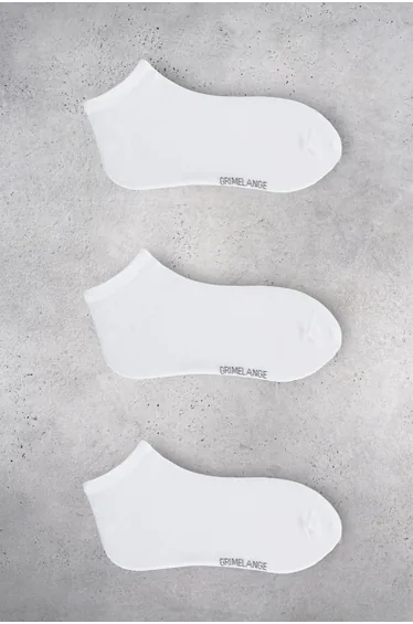 GRIMELANGE BALDEMAR Men's Organic Cotton 3-Pack White Socks