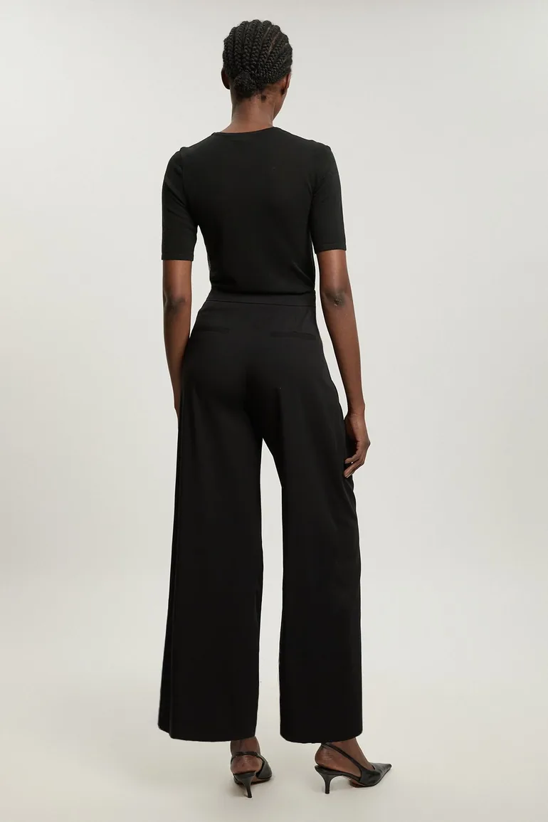 Tailored Wide Leg Pleat Detail Trouser - 2