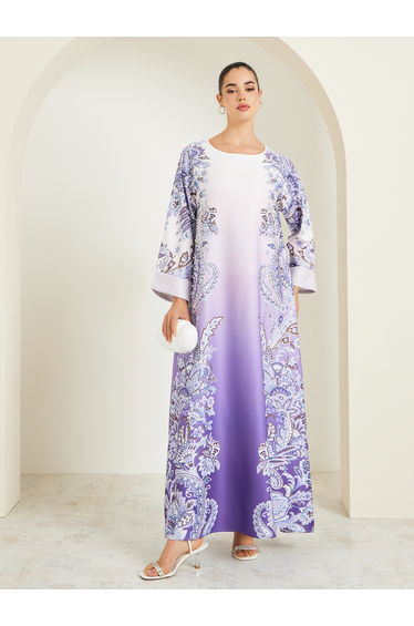 Women Purple Purple Ombre Paisley Jalabiya