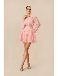 طقم سانفير باللون الزهري