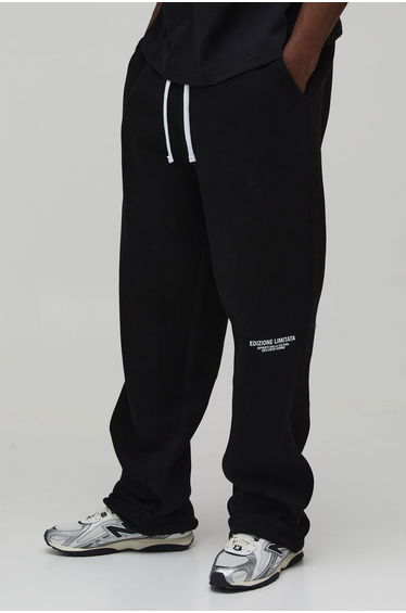Tall Baggy Fit Printed Jogger - black